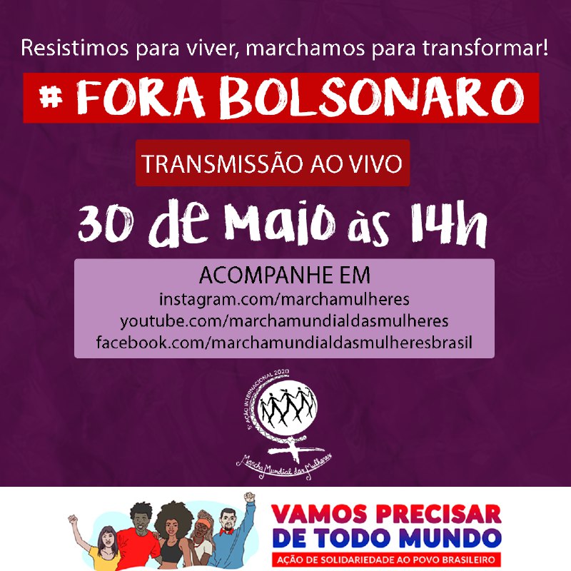 Fora Bolsonaro Marcha Mundial das Mulheres Brasil